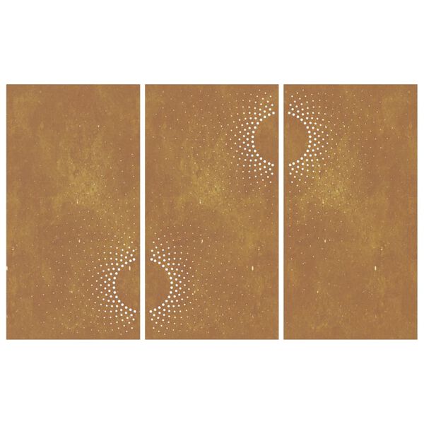 vidaXL Väggdekorationer 3 delar 105x55 cm rosttrögt stål soldesign