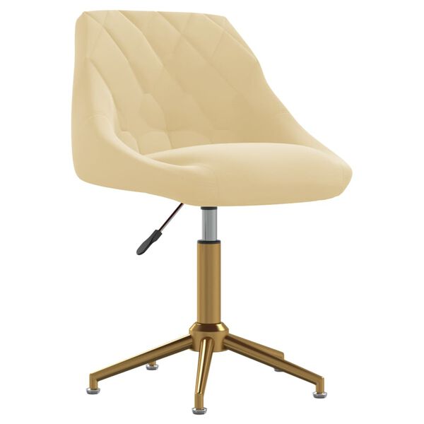 vidaXL Snurrbara matstolar 4 st gr&auml;ddvit sammet