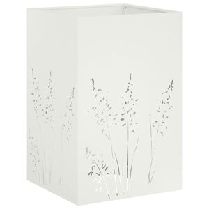 vidaXL Tr&auml;dg&aring;rdsplanterare Vit 50 x 50 x 75 cm Kallvalsat st&aring;l