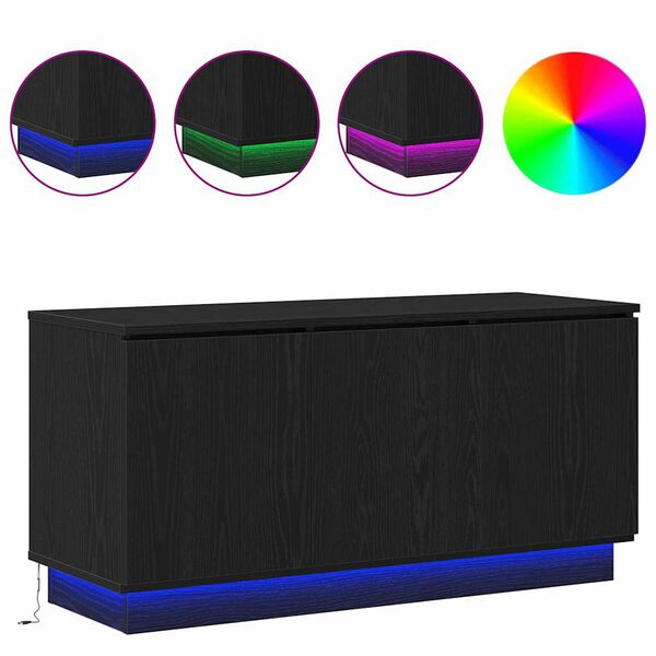 vidaXL TV-sk&aring;p Svart Ek 100 x 38 x 49 cm Konstruerat tr&auml;