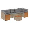 vidaXL Matgrupp f&ouml;r tr&auml;dg&aring;rden med dynor 8 delar beige konstrotting