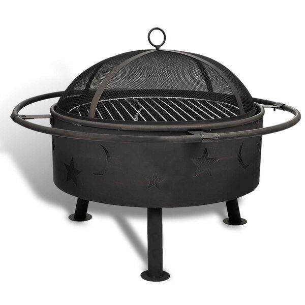 vidaXL Eld Skala M&aring;ne Svart 82 x 82 x 64 cm St&aring;l