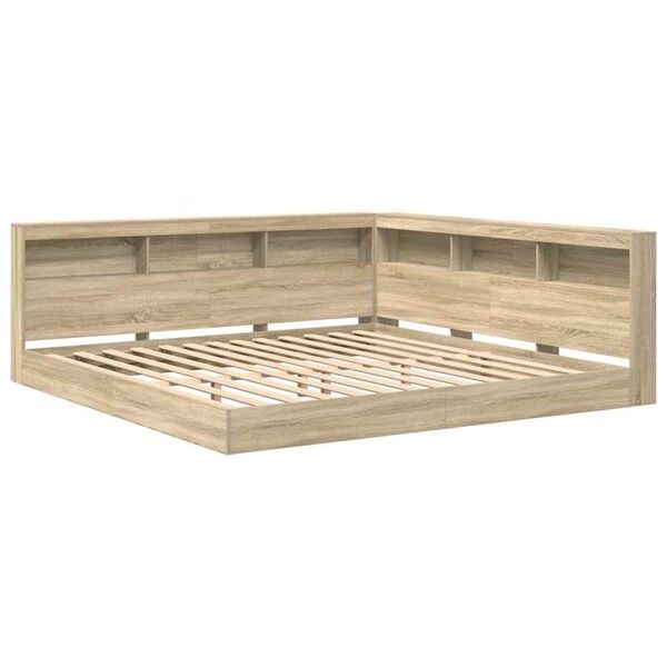 vidaXL Bokhylla S&auml;ng Sonoma ek 180 x 200 cm Konstruerat tr&auml;