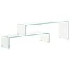 vidaXL Soffbord 2 delar 90x30x20/110x30x40 cm h&auml;rdat glas