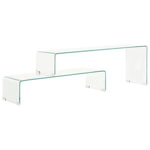 vidaXL Soffbord 2 delar 90x30x20/110x30x40 cm h&auml;rdat glas