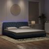 vidaXL Bed Frame with LED without Mattress Dark Grey 200x200 cm Velvet