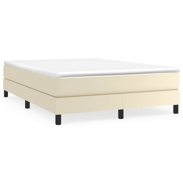 vidaXL Boxspring-s&auml;ngram gr&auml;ddvit 140x190 cm konstl&auml;der