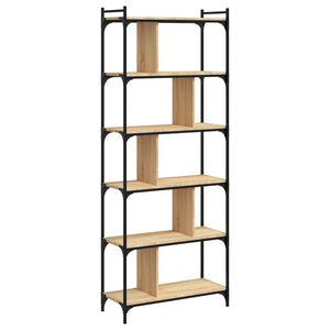 vidaXL Bokhylla 6 hyllplan sonoma-ek 76x32x192 cm konstruerat tr&auml;