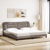 vidaXL Bed Frame without Mattress "Hvar" Taupe 200x200 cm Fabric