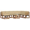 vidaXL Utomhussoffset med kudde 9 pcs Naturlig och Beige