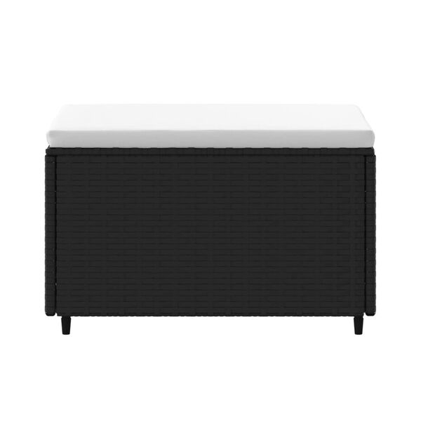 vidaXL Fotpallar med dynor f&ouml;r tr&auml;dg&aring;rden 2 st svart konstrotting