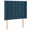 vidaXL S&auml;nggavel med kanter m&ouml;rkbl&aring; 103x16x118/128 cm sammet