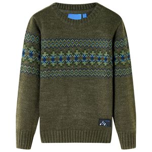 vidaXL Stickad tr&ouml;ja f&ouml;r barn khaki 92