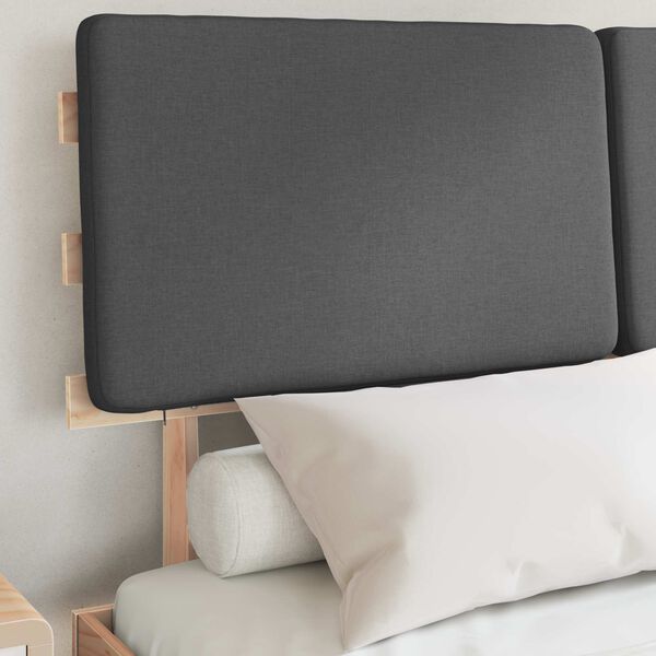 vidaXL S&auml;ngram med Kl&auml;dd Huvudgavel M&ouml;rkgr&aring; 140 x 200 cm Massiv furu