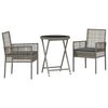 vidaXL Tr&auml;dg&aring;rds Bistro Set 3 st Gr&aring; konstrotting