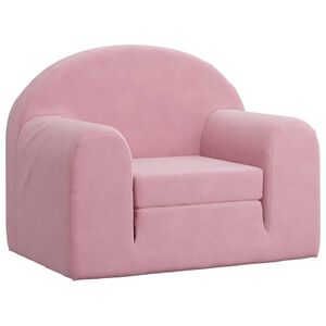 vidaXL B&auml;ddsoffa f&ouml;r barn rosa mjuk plysch
