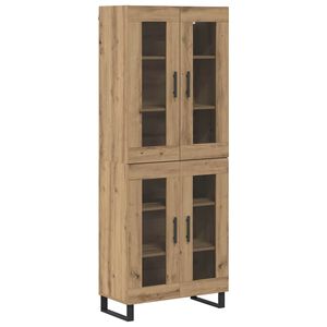vidaXL Sk&aring;p 2 pcs Artisan Ek Konstruerat tr&auml; och glas