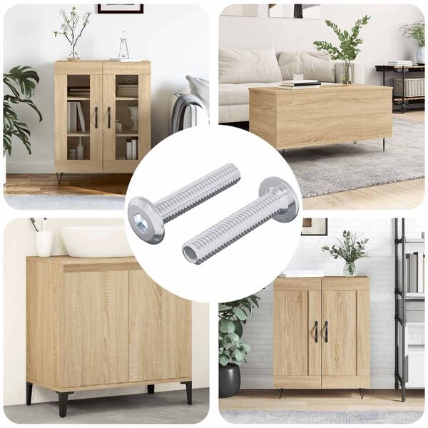 vidaXL L&aring;gskruv Enf&auml;rgad 2 pcs Silver M6 x 30 mm St&aring;l