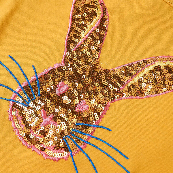 T-shirt med l&aring;nga &auml;rmar f&ouml;r barn ockra 140