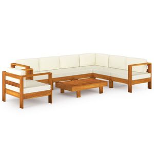 vidaXL 8-delad tr&auml;dg&aring;rdsloungegrupp med kuddar 100x60 cm akaciatr&auml;