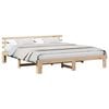 vidaXL S&auml;ngram med huvudgavel Naturf&auml;rg 200 x 200 cm Massiv furu