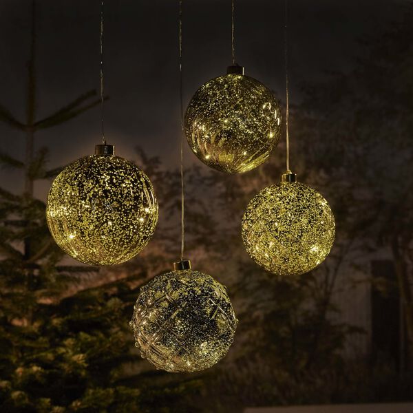 Luxform Batteridriven h&auml;nglampa LED Ball Diamonds guld