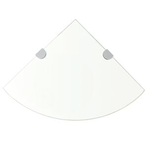 vidaXL H&ouml;rnhyllor 2 st kromade hyllkonsoler glas genomskinligt 25x25cm