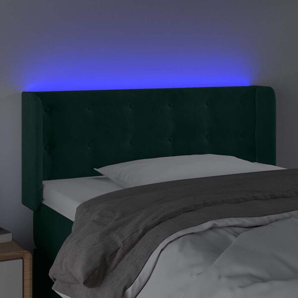 vidaXL S&auml;nggavel LED m&ouml;rkgr&ouml;n 83x16x78/88 cm sammet