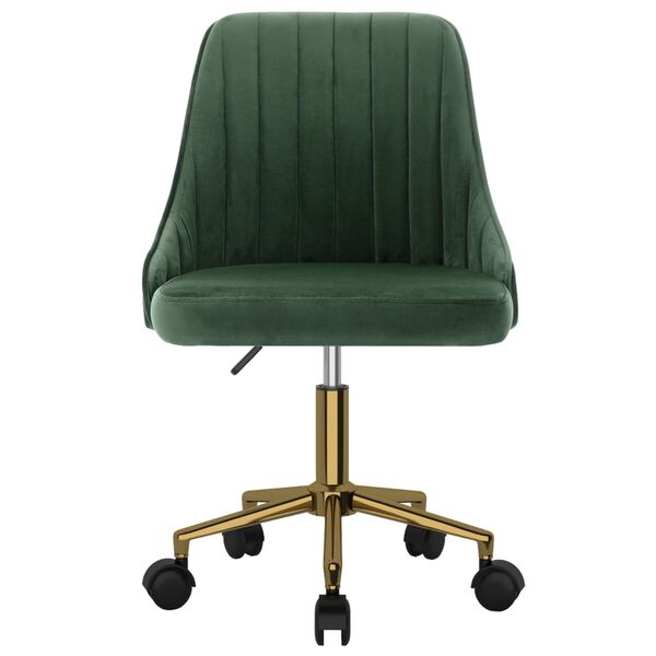 vidaXL Snurrbar matstol m&ouml;rkgr&ouml;n sammet