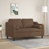vidaXL 2-sits soffa med prydnadskuddar brun 120 cm tyg