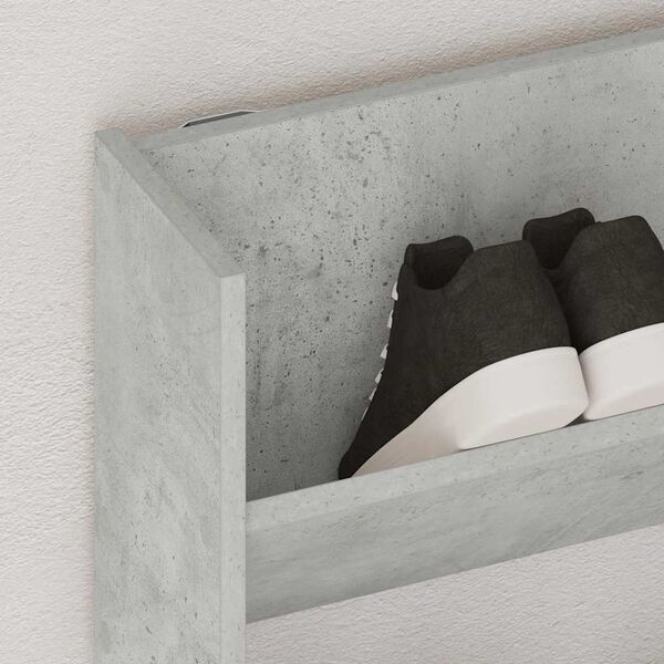 vidaXL Väggmonterat skoställ betonggrå 80x18x90 cm konstruerat trä