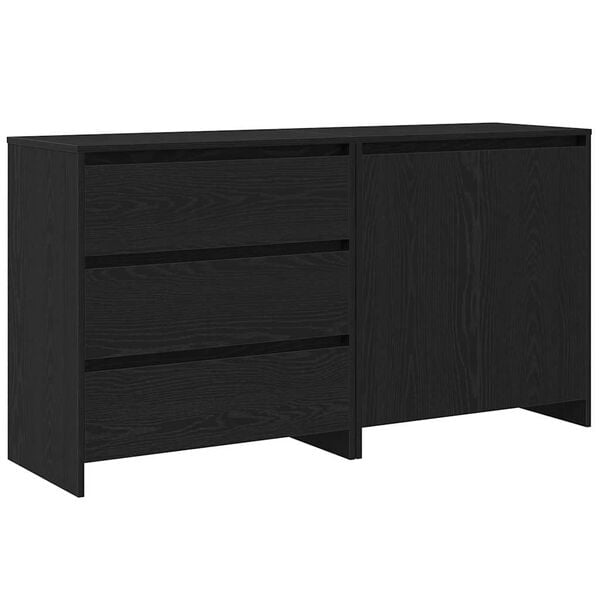 vidaXL Sideboard med l&aring;da 2 pcs Svart 70 x 41 x 75 cm Konstruerat tr&auml;