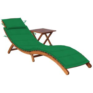 vidaXL Sols&auml;ng med bord och dyna massivt akaciatr&auml;