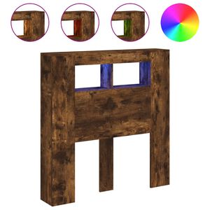 vidaXL S&auml;nggavel LED r&ouml;kf&auml;rgad ek 100x18,5x103,5 cm konstruerat tr&auml;