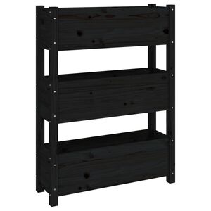 vidaXL Odlingsl&aring;da svart 77x25x104,5 cm massiv furu