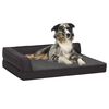 vidaXL Ergonomisk hundmadrass 60x42 cm linnelook fleece svart