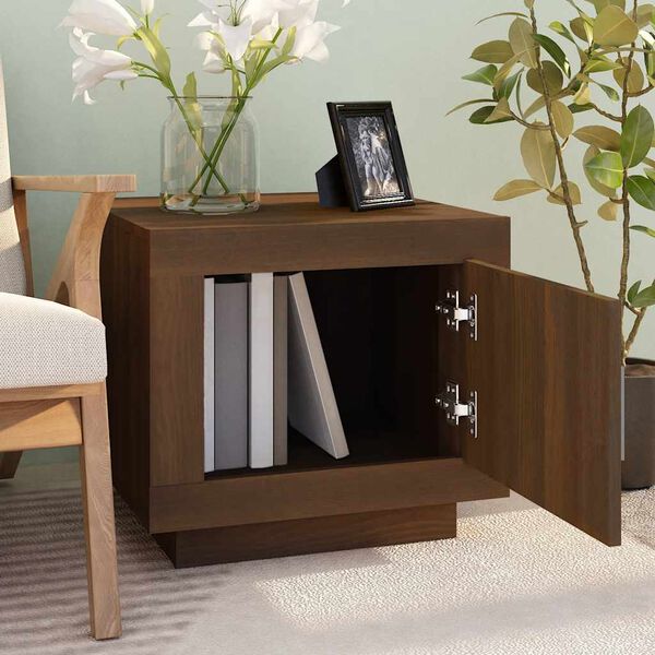 vidaXL Soffbord brun ek 51x50x45 cm konstruerat tr&auml;