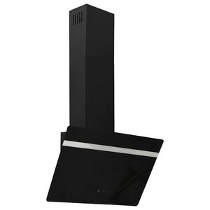 vidaXL K&ouml;ksfl&auml;kt 60 cm st&aring;l och h&auml;rdat glas svart
