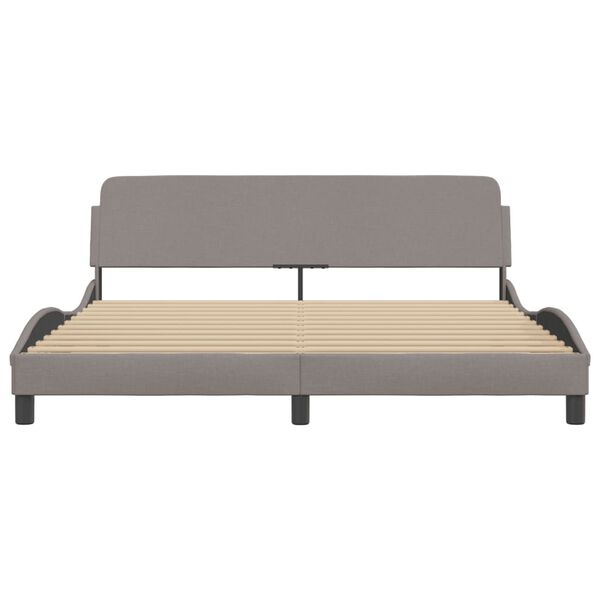 vidaXL Bed Frame "Dover" Taupe 180x200 cm Fabric