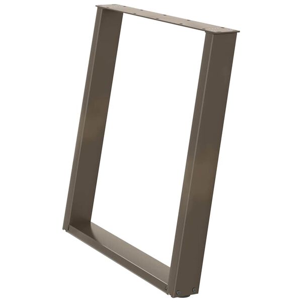 vidaXL Matbordsben U-formade 2 st naturst&aring;l 80x(72-73) cm st&aring;l