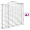 vidaXL Gabioner b&aring;gformade 2 st 200x30x180/200 cm galvaniserat j&auml;rn