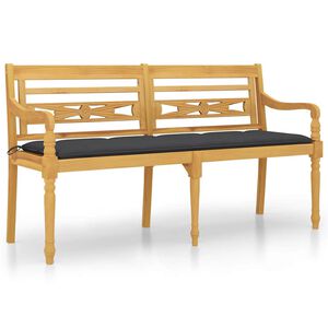 vidaXL Bataviab&auml;nk med antracit dyna 150 cm massiv teak