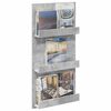 vidaXL Tidningshylla Betonggr&aring; 51 x 11 x 102 cm Konstruerat tr&auml;