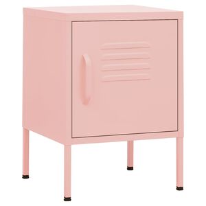 vidaXL Nattduksbord rosa 35x35x51 cm st&aring;l
