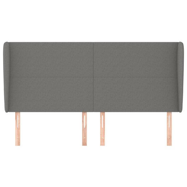 vidaXL S&auml;nggavel med kanter m&ouml;rkgr&aring; 203x23x118/128 cm tyg