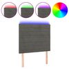 vidaXL S&auml;nggavel LED m&ouml;rkgr&aring; 100x5x118/128 cm sammet