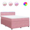 vidaXL Rams&auml;ng med madrass rosa 140x200 cm sammet