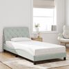 vidaXL Bed Frame with LED without Mattress Light Grey 100x200 cm Velvet