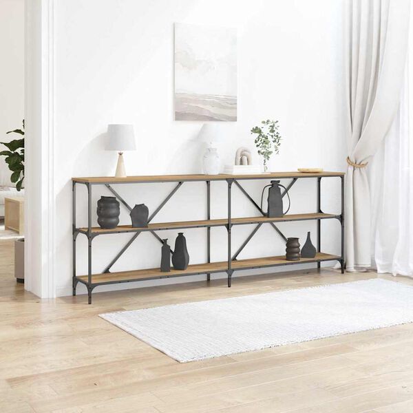 vidaXL Konsolbord Artisan Ek 200 x 30 x 75 cm Konstruerat tr&auml;