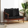 vidaXL 2-sitssoffa äkta läder och massivt akaciaträ svart
